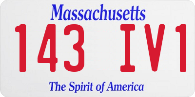 MA license plate 143IV1