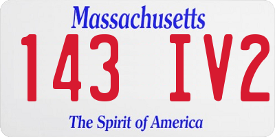MA license plate 143IV2