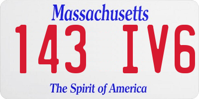 MA license plate 143IV6