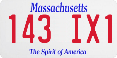 MA license plate 143IX1