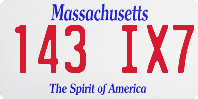 MA license plate 143IX7