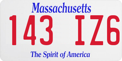MA license plate 143IZ6