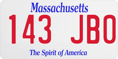 MA license plate 143JB0