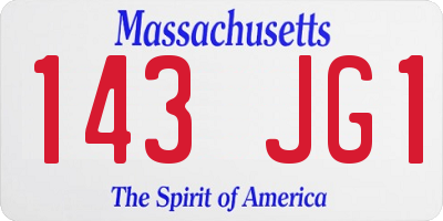 MA license plate 143JG1