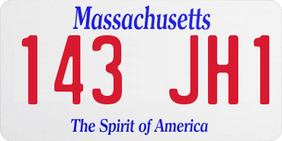 MA license plate 143JH1