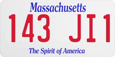 MA license plate 143JI1