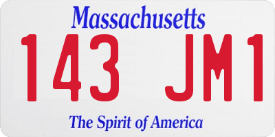MA license plate 143JM1
