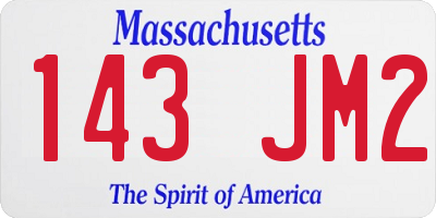 MA license plate 143JM2