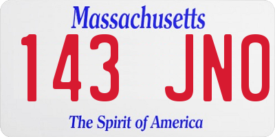 MA license plate 143JN0