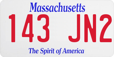 MA license plate 143JN2