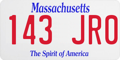 MA license plate 143JR0