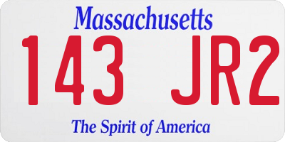 MA license plate 143JR2