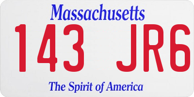 MA license plate 143JR6