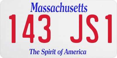 MA license plate 143JS1