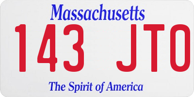 MA license plate 143JT0