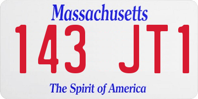 MA license plate 143JT1