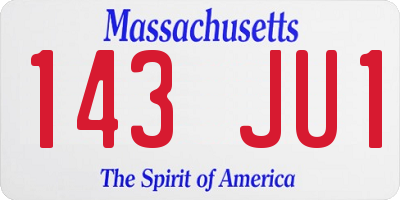 MA license plate 143JU1