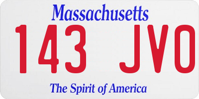MA license plate 143JV0