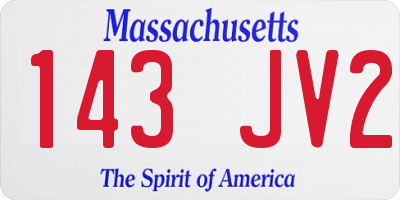 MA license plate 143JV2