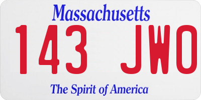 MA license plate 143JW0