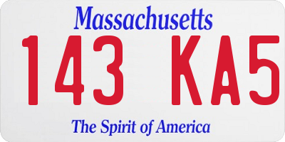 MA license plate 143KA5