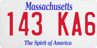 MA license plate 143KA6
