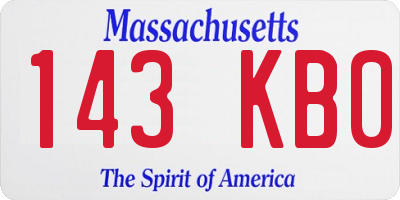 MA license plate 143KB0