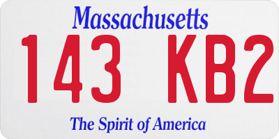 MA license plate 143KB2