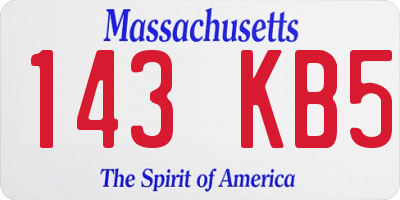 MA license plate 143KB5