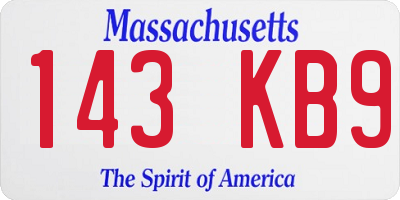 MA license plate 143KB9