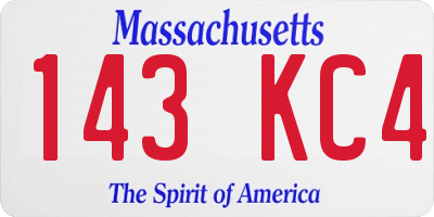 MA license plate 143KC4