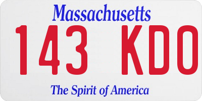 MA license plate 143KD0