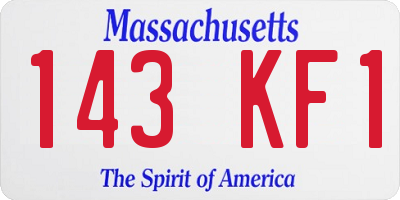 MA license plate 143KF1