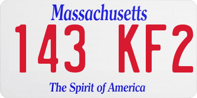 MA license plate 143KF2