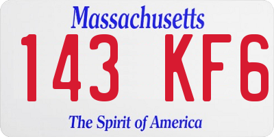 MA license plate 143KF6