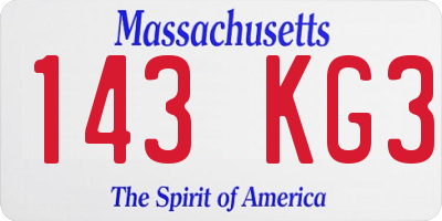 MA license plate 143KG3
