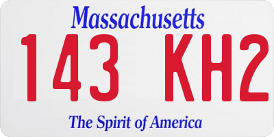 MA license plate 143KH2