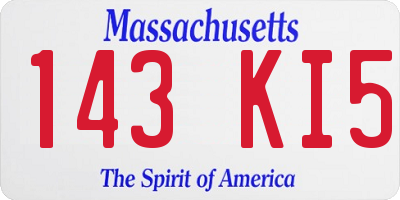 MA license plate 143KI5