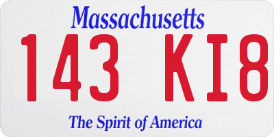 MA license plate 143KI8