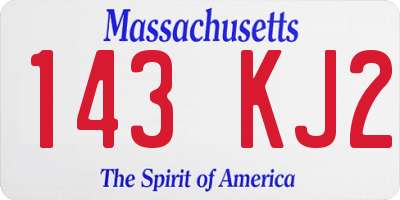 MA license plate 143KJ2
