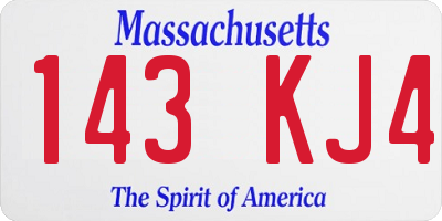 MA license plate 143KJ4