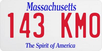 MA license plate 143KM0