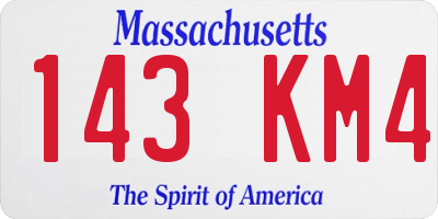MA license plate 143KM4