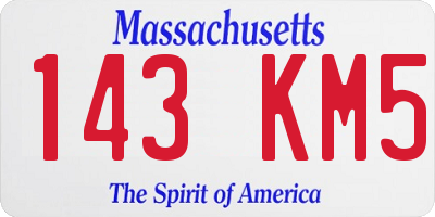 MA license plate 143KM5
