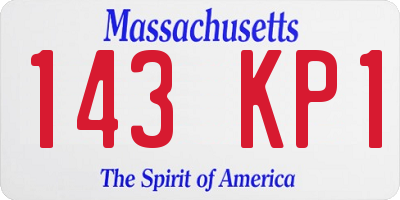MA license plate 143KP1