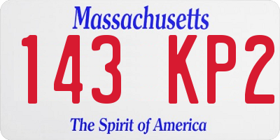 MA license plate 143KP2
