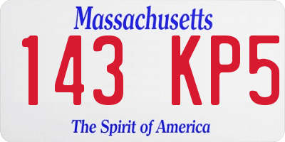 MA license plate 143KP5