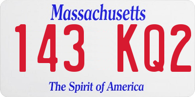 MA license plate 143KQ2