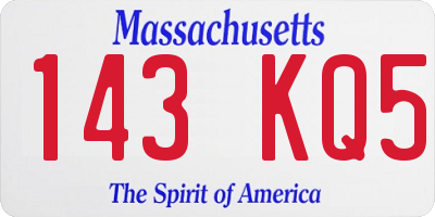 MA license plate 143KQ5