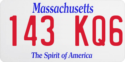 MA license plate 143KQ6